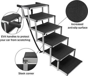 img 2 attached to 🐾 Petshug Aluminum Sturdy Pet Stairs: Folding Lightweight Dog Steps for Large Dogs - Ideal for Trucks, Cars, SUVs, and High Beds - Non-Slip Surface - Portable Ladder Ramp Supports Up to 200 lbs