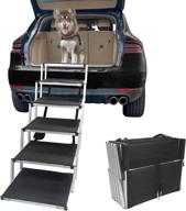 🐾 petshug aluminum sturdy pet stairs: folding lightweight dog steps for large dogs - ideal for trucks, cars, suvs, and high beds - non-slip surface - portable ladder ramp supports up to 200 lbs logo