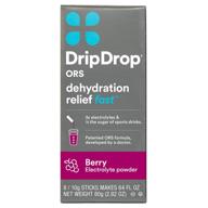 💧 dripdrop ors berry electrolyte hydration powder sticks - 10g sticks, 8 count: get ultimate hydration! logo