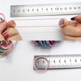 img 1 attached to 🌈 100 Pcs Small Hair Ties for Girls, Elastic Hair Bands for Kids, Ponytail Holders for Children, Little Girls' Hair Ropes, Toddler Hair Ties Set (3mm, Rainbow)