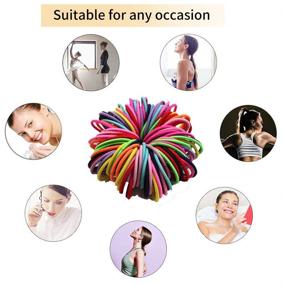 img 3 attached to 🌈 100 Pcs Small Hair Ties for Girls, Elastic Hair Bands for Kids, Ponytail Holders for Children, Little Girls' Hair Ropes, Toddler Hair Ties Set (3mm, Rainbow)