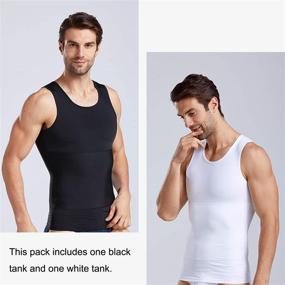 img 3 attached to 👕 ISUP Men's Slimming Compression Undershirt Shapewear for Active Wear