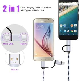 img 3 attached to 💻 Sixsim 3Pack 6Ft USB C кабель - 2 в 1 кабель зарядки типа C для устройств на Android и Type-C, плетенный кабель USB A и Micro USB - Совместим с Galaxy S9, S8, LG V35 G7 ThinQ, Google Pixel.