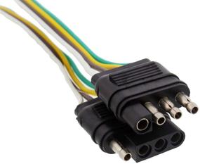 img 2 attached to ABN Продление провода прицепа: 4 фута, 4-полюсный плоский разъем 4 контакта, 20 AWG - Удлинение удобной проводки заднего света прицепного разъема