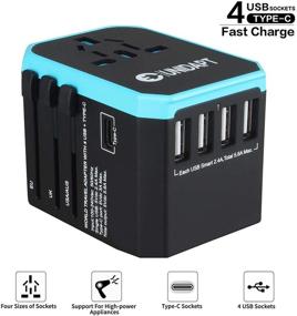 img 4 attached to 🔌 All-In-One Universal Travel Adapter: Unidapt with Smart Power and USB Type C - US/EU/AU/UK Compatible
