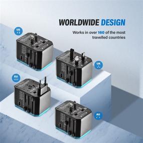 img 1 attached to 🔌 All-In-One Universal Travel Adapter: Unidapt with Smart Power and USB Type C - US/EU/AU/UK Compatible