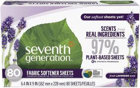 img 2 attached to 80 Count Lavender Fabric Softener Sheets by Seventh Generation can be translated into Russian as: "80 Листов смягчителя для ткани с ароматом лаванды от Seventh Generation