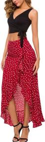 img 4 attached to Kormei Womens Floral Skirt Polka Black
