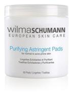 wilma schumann purifying astringent pads (60 pads) - oil and impurity removal with salicylic and glycolic acids: antibacterial formula for clear and smooth skin logo