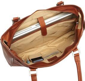 img 3 attached to 👜 Piel Leather Ladies Laptop Tote: Spacious Saddle Bag with Multiple Pockets - One Size