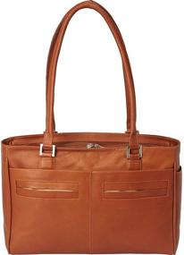 img 2 attached to 👜 Piel Leather Ladies Laptop Tote: Spacious Saddle Bag with Multiple Pockets - One Size