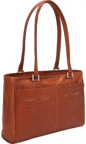 img 4 attached to 👜 Piel Leather Ladies Laptop Tote: Spacious Saddle Bag with Multiple Pockets - One Size