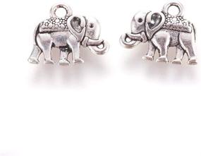 img 1 attached to 🐘 Craftdady Tibetan Antique Silver Lucky Elephant Charms: 100Pcs for DIY Jewelry - 12x14mm with 1mm Hole