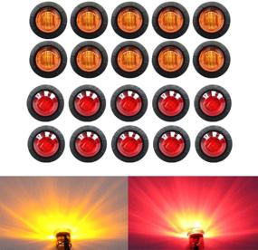 img 4 attached to (20-Pack) TMH 3/4 Inch Mount 10 pcs Amber + 10 pcs Red LED Clearance Bullet Marker Lights – Side LED Marker Lights for Trailer Truck RV Car Bus Van