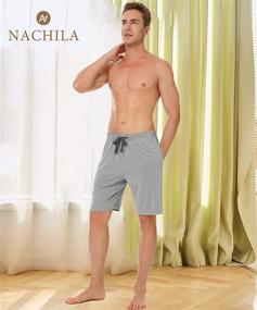 img 1 attached to 🩳 NACHILA 31129037 Men's Bamboo Sleep Shorts, 2-Pack Knit Lounge Wear Pajama Pants - Charcoal, X Large Size - Men's Clothing and Sleep & Lounge