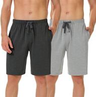 🩳 nachila 31129037 men's bamboo sleep shorts, 2-pack knit lounge wear pajama pants - charcoal, x large size - men's clothing and sleep & lounge logo