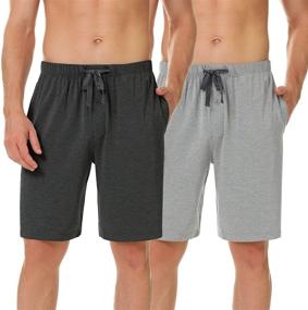 img 4 attached to 🩳 NACHILA 31129037 Men's Bamboo Sleep Shorts, 2-Pack Knit Lounge Wear Pajama Pants - Charcoal, X Large Size - Men's Clothing and Sleep & Lounge