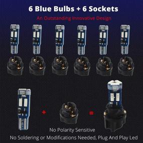 img 2 attached to 🔵 WLJH Super Bright T5 74 Led Bulb Light with PC74 Twist Sockets for Automotive Dash Instrument Panel Cluster Backlighting - Blue (Pack of 6)