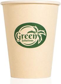 img 3 attached to 🌿 Green Solutions Products: 100-Pack Compostable/Biodegradable Bamboo Coffee Cups - Perfect for Hot or Cold Brew, 12oz, Eco-Friendly and Disposable