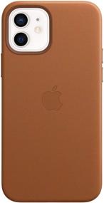 img 4 attached to 📱 Premium Saddle Brown Apple Leather Case with MagSafe for iPhone 12 and iPhone 12 Pro - Enhance Your Style and Functionality