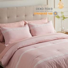 img 2 attached to 🛏️ Bedsure Boho Comforter Set Queen - Pink Tufted Bed in a Bag 7 Pieces, Boho Bedding Set with Comforter and Sheets
