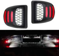 🚗 red oled neon tube lamp automotive assemblies for chevy silverado, suburban, tahoe, gmc sierra, yukon xl, cadillac escalade - set of 2 led license plate tag lights logo