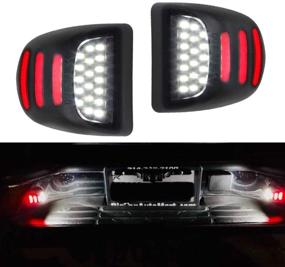 img 4 attached to 🚗 Red OLED Neon Tube Lamp Automotive Assemblies for Chevy Silverado, Suburban, Tahoe, GMC Sierra, Yukon XL, Cadillac Escalade - Set of 2 LED License Plate Tag Lights