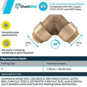 img 2 attached to 🔧 SharkBite U260LFA угловой отвод под 90 градусов дюйма: премиум соединитель для труб водопровода - PEX, медь, АБС, полиэтилен высокой плотности