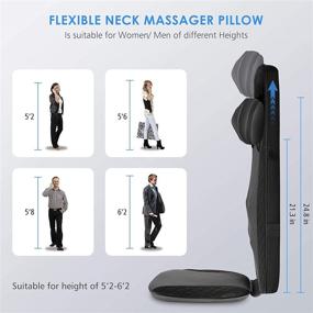 img 1 attached to 🌸 Shiatsu Back Massager with Heat and Adjustable Height, Deep Kneading Massagers for Neck and Back, Full Body Massage Cushion for Home, Office – Ideal Gifts for Women and Men