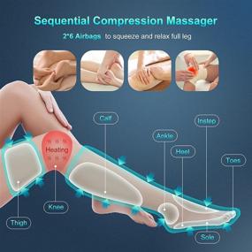 img 3 attached to 🦵 Sotion Leg Massager with Heat - Circulation Compression Calf Thigh Foot Massage for Muscle Pain Relief. Sequential Boots Device with Handheld Controller - 4 Modes, 4 Intensities.