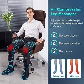 img 2 attached to 🦵 Sotion Leg Massager with Heat - Circulation Compression Calf Thigh Foot Massage for Muscle Pain Relief. Sequential Boots Device with Handheld Controller - 4 Modes, 4 Intensities.