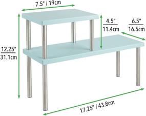 img 1 attached to 🍽️ mDesign 3-Tier Kitchen Countertop and Pantry Cabinet Organizer Stand - Mint Green/Brushed Metal Storage Shelf for Mugs, Bowls, Spices, Baking Supplies