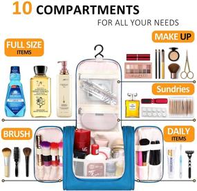 img 1 attached to 🧳 Hanging Travel Toiletry Bag for Men and Women with Handle and Hook - SellyFelly Makeup Organizer Cosmetic Bag Hygiene Bag