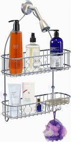 img 4 attached to Chrome Bathroom Hanging Shower Head Caddy 🚿 Organizer - SimpleHouseware (26 x 16 x 5.5 inches)