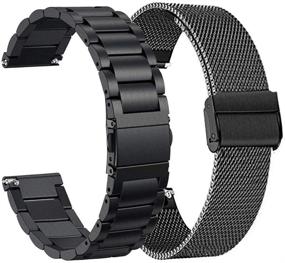 img 4 attached to 🔗 ViCRiOR Stainless Steel + Mesh Strap Bracelet Replacement Band for Samsung Galaxy Watch 4 44mm/40mm or Galaxy Watch 4 Classic 46mm/42mm - Black