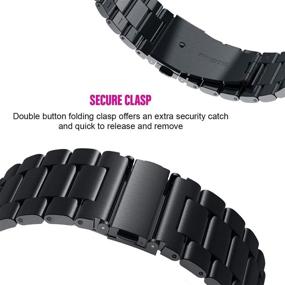 img 1 attached to 🔗 ViCRiOR Stainless Steel + Mesh Strap Bracelet Replacement Band for Samsung Galaxy Watch 4 44mm/40mm or Galaxy Watch 4 Classic 46mm/42mm - Black