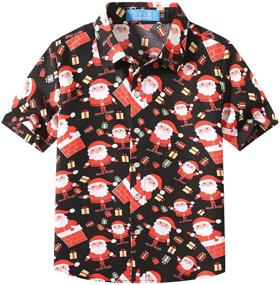 img 4 attached to 🌺 SSLR Hawaiian Christmas Shirts for Boys: Tops, Tees, & Shirts in a Tropical Style