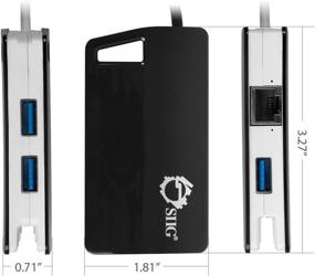 img 3 attached to 🔌 SIIG SuperSpeed 3 Port USB 3.0 LAN Hub Adapter with RJ45 Gigabit Ethernet Port - White | USB-C to Type-A Adapter