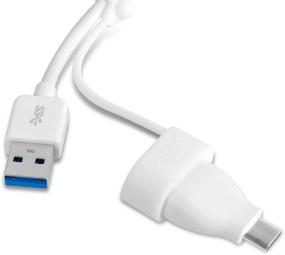 img 1 attached to 🔌 SIIG SuperSpeed 3 Port USB 3.0 LAN Hub Adapter with RJ45 Gigabit Ethernet Port - White | USB-C to Type-A Adapter
