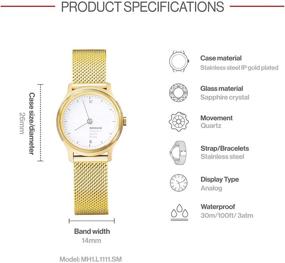 img 2 attached to Mondaine Womens Helvetica Quartz Gold Plated Stainless Steel