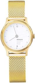 img 4 attached to Mondaine Womens Helvetica Quartz Gold Plated Stainless Steel