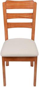 img 3 attached to Stretch Jacquard Dining Room Chair Seat 🪑 Covers Set of 6 - Smiry Beige Seat Covers