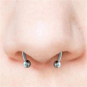 img 3 attached to 💍 LAIMALA 16G Non-Pierced Clip On Nose Hoop Rings - Magnetic Fake Nose Ring Hoop, Stainless Steel Faux Septum Rings, Colorful Jewelry for Men and Women