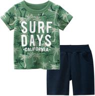 👕 summer graphic boys' little sleeve tshirt: versatile clothing sets for a stylish look! logo