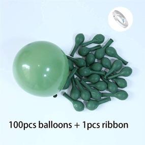 img 2 attached to Pack of 100 Eucalyptus Balloons - 10-inch Sage Green Party Decorations for Wedding, Baby Shower, Birthday Party - Avocado Green Balloons Bundled with Ribbon