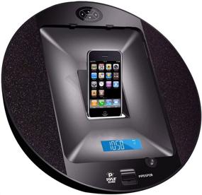 img 1 attached to Pyle Home PIPDSP2B: Black Touch Screen Dock with FM Radio/Alarm Clock for iPod, iPhone and iPad
