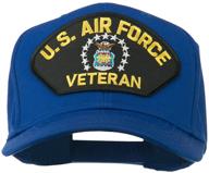 show your pride with the e4hats.com us air force veteran military patch cap! logo