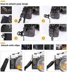 img 1 attached to 📷 TARION Camera Shoulder Neck Strap: Vintage Belt for All DSLR Camera Nikon Canon Sony Pentax in Classic White and Black Weave - Upgraded Version