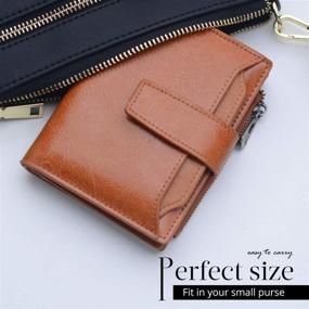 img 3 attached to 👛 Stylish and Secure: Women's Small RFID Blocking Leather Compact Bifold Wallet with Zipper Pocket and ID Window