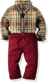 img 2 attached to 🎄 Christmas Outfits for Toddlers with Suspender Boys' Clothing Sets